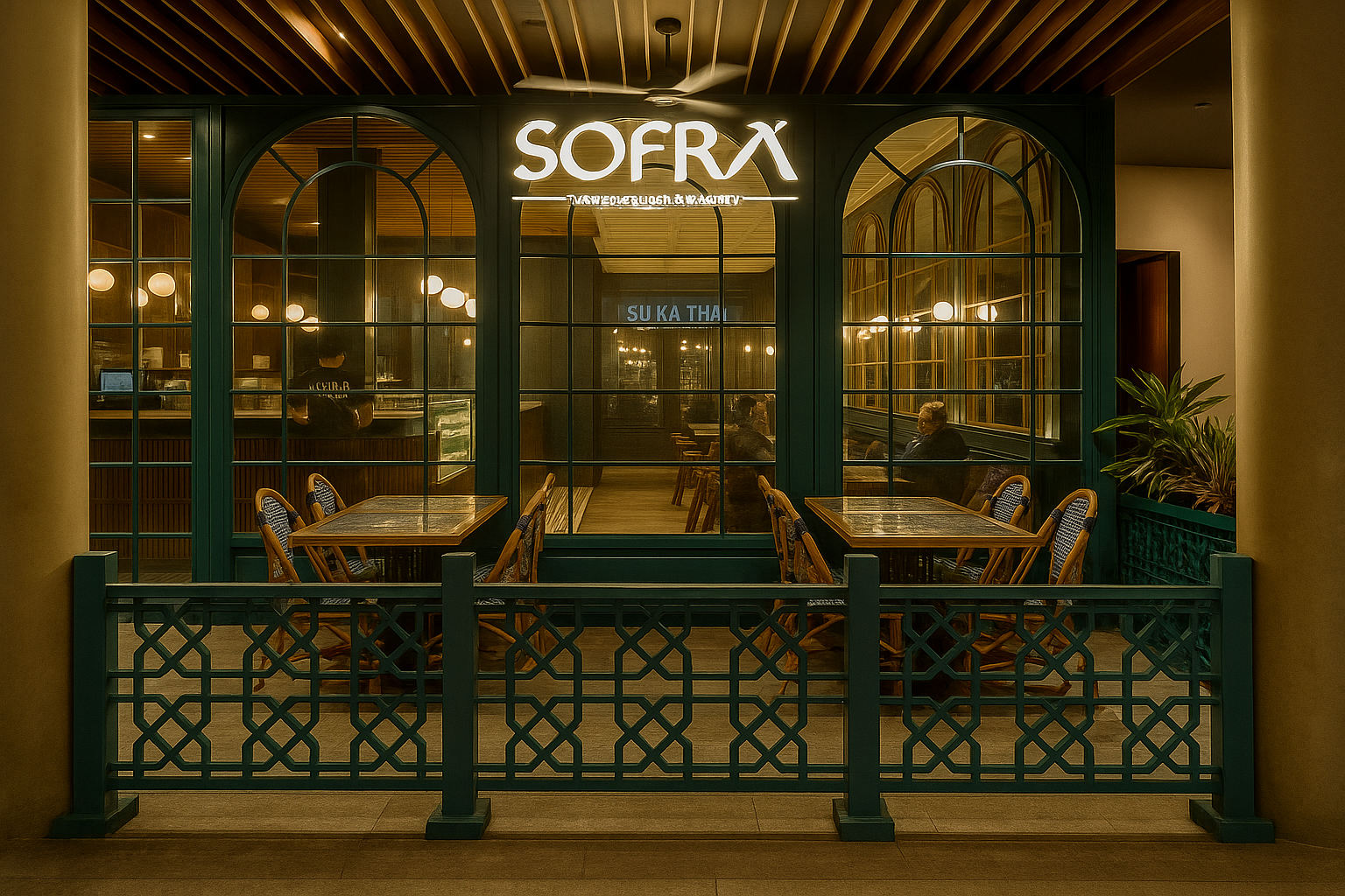restaurant sofra at dusk